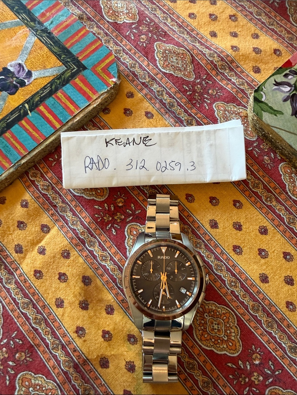 Rado Super Chrono Stainless Steel Watch with Black face edged in Gold